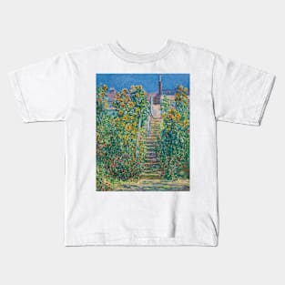 The Staircase in Vetheuil by Claude Monet Kids T-Shirt